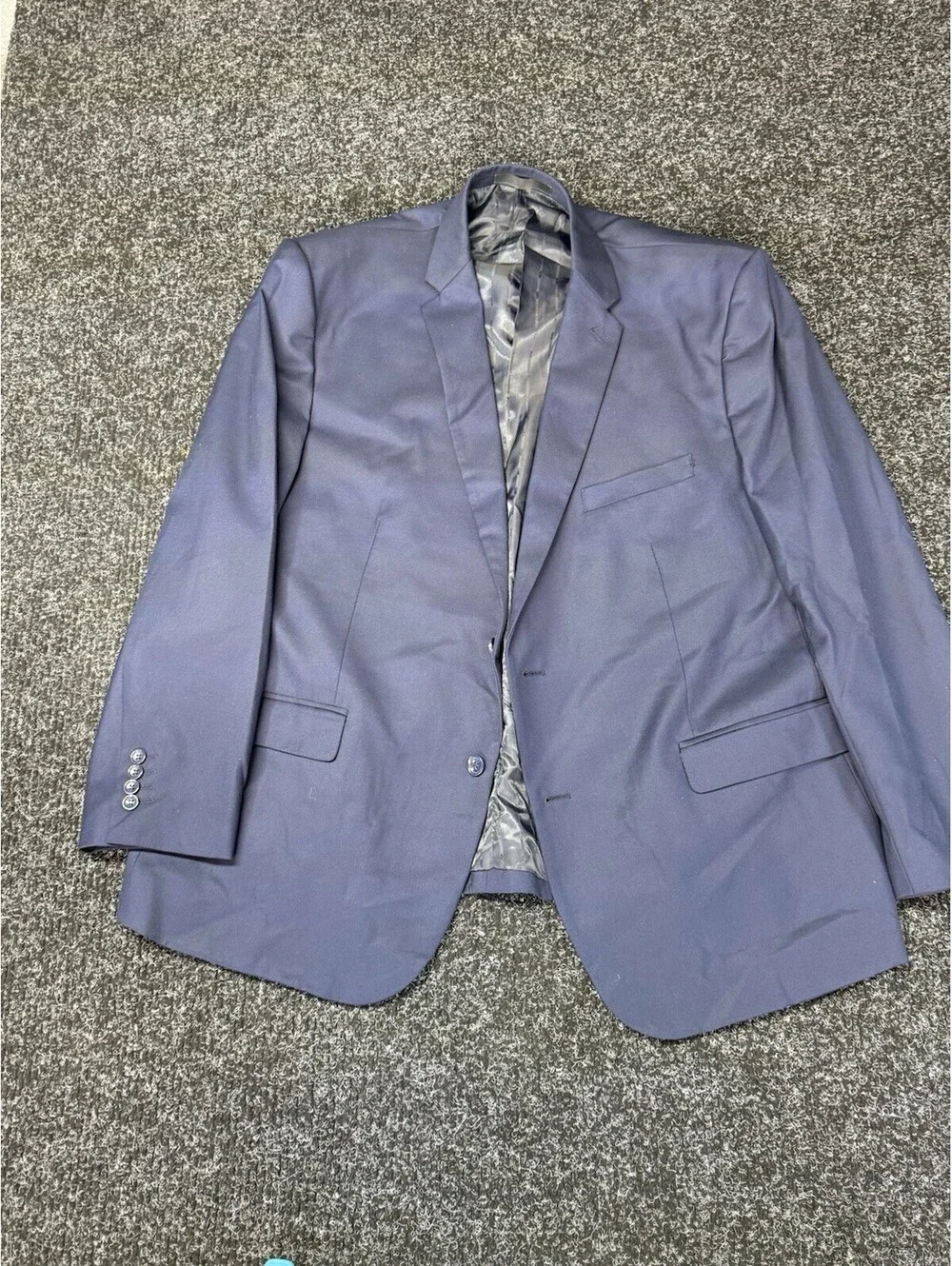 Single Needle Tailoring Navy 2-Piece Classic Fit Suit 46R CT201
